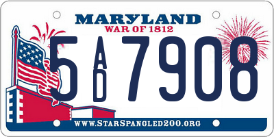 MD license plate 5AD7908