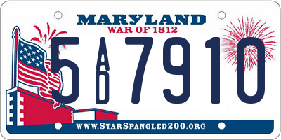 MD license plate 5AD7910