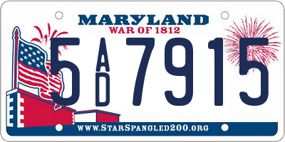 MD license plate 5AD7915