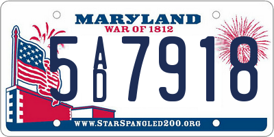 MD license plate 5AD7918