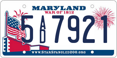 MD license plate 5AD7921