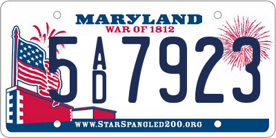 MD license plate 5AD7923