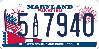 MD license plate 5AD7940
