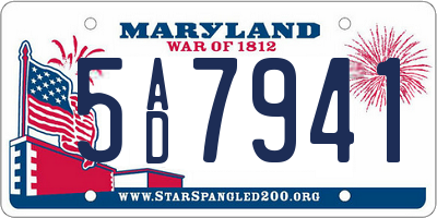 MD license plate 5AD7941