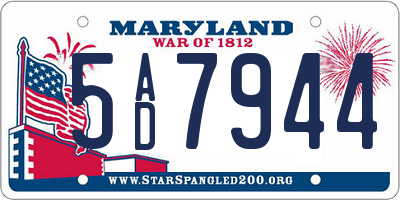 MD license plate 5AD7944