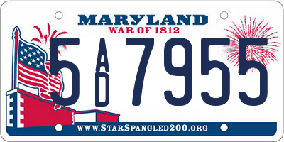 MD license plate 5AD7955
