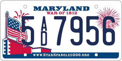 MD license plate 5AD7956