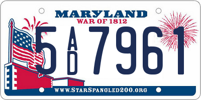 MD license plate 5AD7961