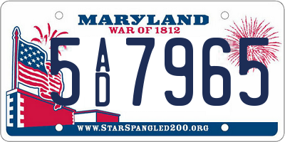 MD license plate 5AD7965