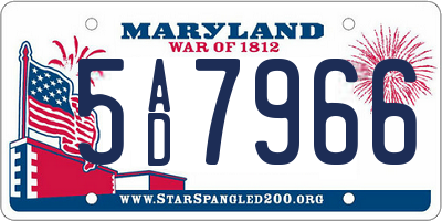 MD license plate 5AD7966