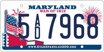 MD license plate 5AD7968