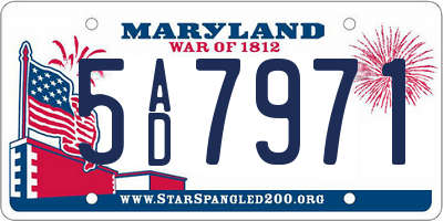 MD license plate 5AD7971