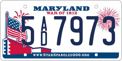 MD license plate 5AD7973