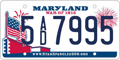 MD license plate 5AD7995