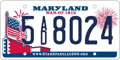 MD license plate 5AD8024