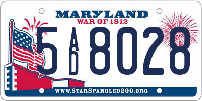 MD license plate 5AD8028