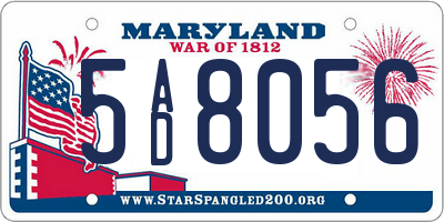 MD license plate 5AD8056