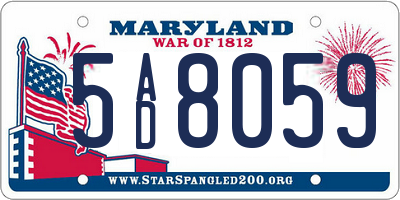 MD license plate 5AD8059