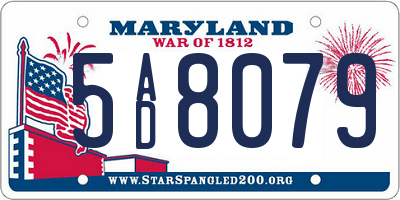 MD license plate 5AD8079