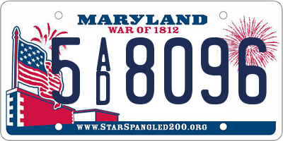 MD license plate 5AD8096