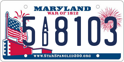 MD license plate 5AD8103