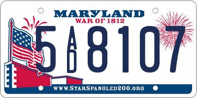 MD license plate 5AD8107
