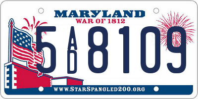 MD license plate 5AD8109