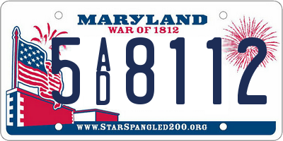 MD license plate 5AD8112