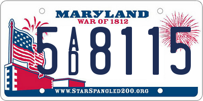 MD license plate 5AD8115