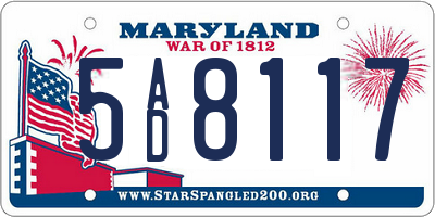 MD license plate 5AD8117