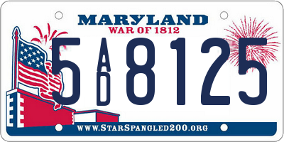MD license plate 5AD8125