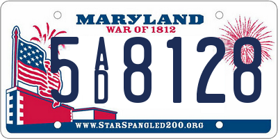 MD license plate 5AD8128