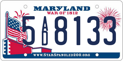 MD license plate 5AD8133
