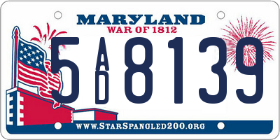 MD license plate 5AD8139