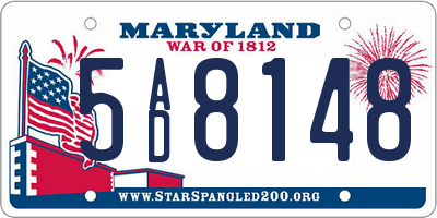 MD license plate 5AD8148