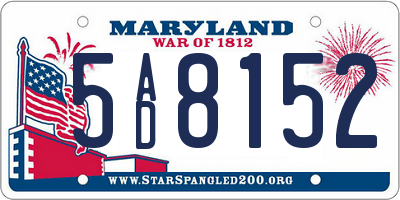 MD license plate 5AD8152