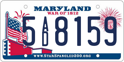 MD license plate 5AD8159