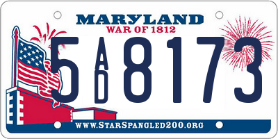 MD license plate 5AD8173