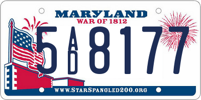 MD license plate 5AD8177