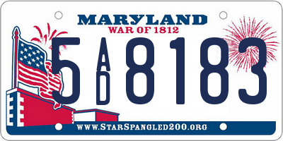 MD license plate 5AD8183