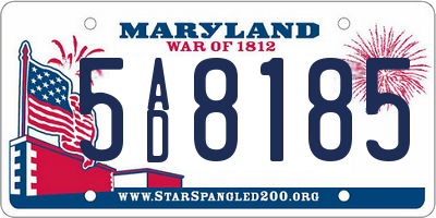 MD license plate 5AD8185