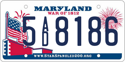 MD license plate 5AD8186