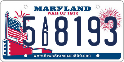 MD license plate 5AD8193