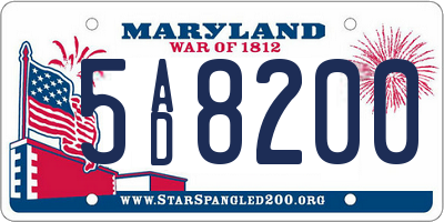 MD license plate 5AD8200