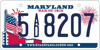 MD license plate 5AD8207