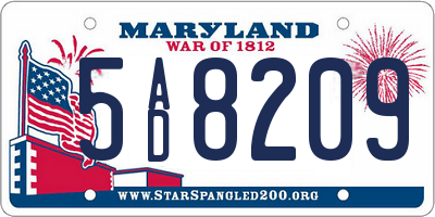 MD license plate 5AD8209