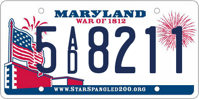 MD license plate 5AD8211