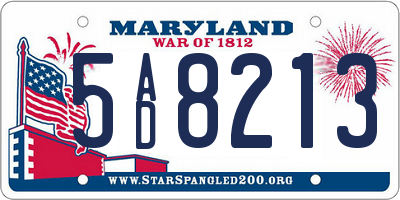 MD license plate 5AD8213