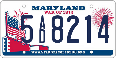 MD license plate 5AD8214