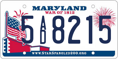 MD license plate 5AD8215